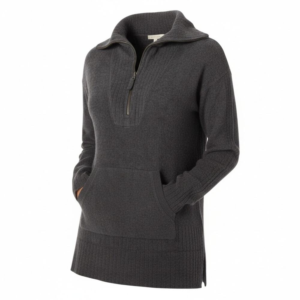 SOLD - Barefoot Dreams Cozy Chic Half Zip Tunic Women's Size M, Gray Pullover